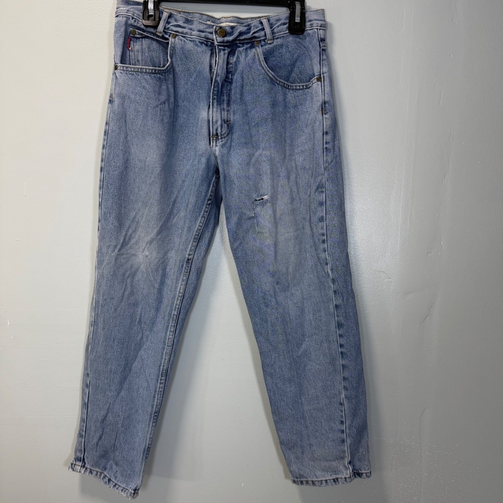 Bugle Boy Vintage 90s Jeans Mens 31 Light Wash Distressed Relaxed Fit Denim